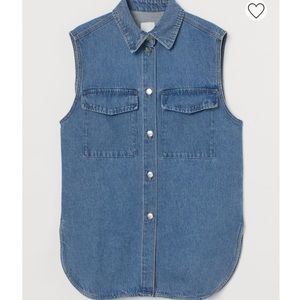 Sleeveless shirt jacket